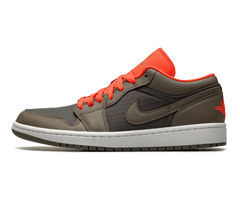 Women's Air Jordan 1 Low SE - Black, Olive & Bright Crimson - Original Outlet