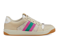 Buy Pink/Green/Off-White Gucci Screener Leather Sneakers for Women