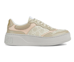 Buy original Gucci GG panelled low-top sneakers for women in beige.