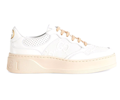 Buy Women's Gucci GG Embossed Low-Top Sneakers - White/Peach.