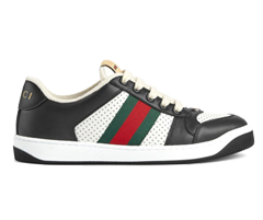 Buy new Gucci Screener Web Stripe sneakers-Black/White for men.