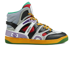 Outlet: Get the Gucci Basket High-Top Sneakers for men in black/multicolor at an outlet now!