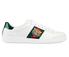 Sale - Men's Gucci Ace Tiger Appliqued Sneakers