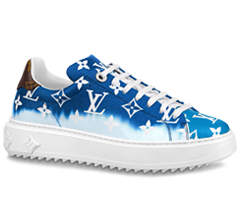 Original Women's Louis Vuitton Escale Time Out Sneaker Blue Patent Monogram Canvas