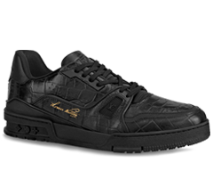 Buy the stunning Louis Vuitton Trainer Sneaker for men: Alligator Embossed Calf Leather Black, new and original.