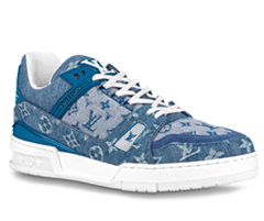 Shop Louis Vuitton Trainer Sneaker Blue Monogram Denim for Men - Buy Now!