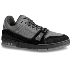 Buy Men's Louis Vuitton Trainer Sneaker Flannel Textile Gray from Our Outlet Sale