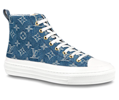 Buy Men's New Louis Vuitton Stellar Sneaker Boot Monogram Denim Bleu Jeans Blue