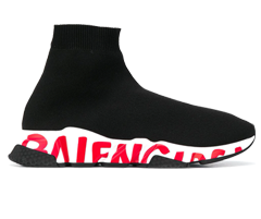 Balenciaga Speed Graffiti Red Women's Shoe - Outlet