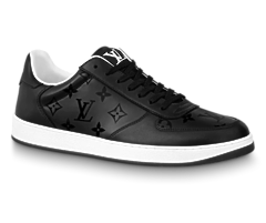 Upgrade your style with the Louis Vuitton Rivoli Sneaker in black - Monogram metallic canvas and calf leather. Buy original, new now!