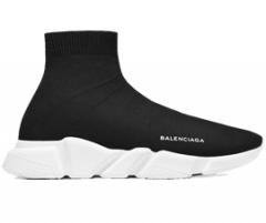 Women's BALENCIAGA SPEED RUNNER MID BLACK/WHITE Sneakers - Brand New