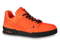 Men's Louis Vuitton Trainer Sneaker - Sharp Orange Calf Leather and Brand new Outlet.