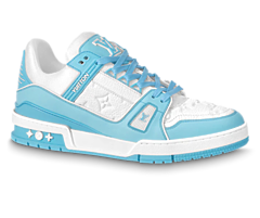 Men's buy Louis Vuitton Trainer Sneaker - Sky Blue mix of materials at outlet