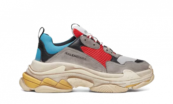 Red & Blue Balenciaga Triple S Trainers - Perfect for Men - Buy Now