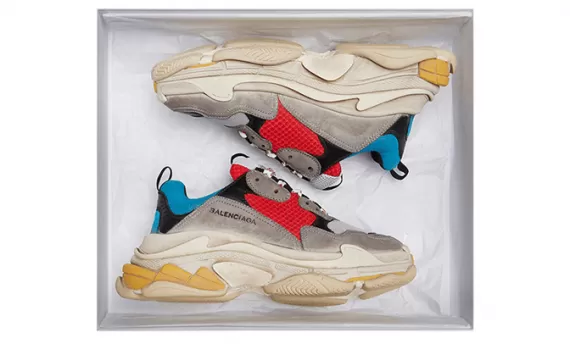 Red & Blue Balenciaga Triple S Shoes for Men - Buy or Sale Now