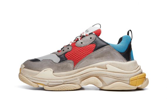 balenciaga triple s grey blue red