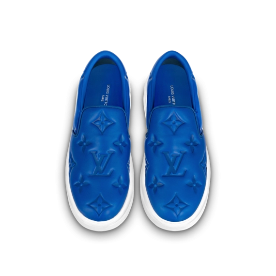 New - Louis Vuitton Blue Slip Ons for Men