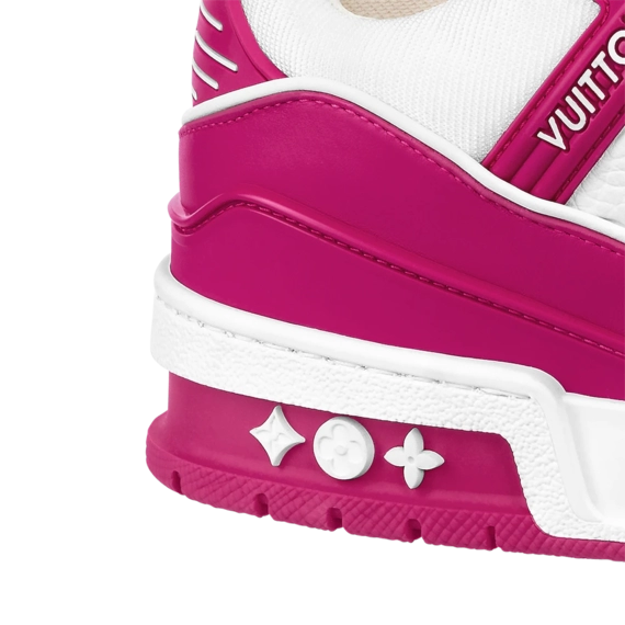 Shop Men's Louis Vuitton Trainer Sneaker - Fuchsia Outlet Mix of Materials Sale