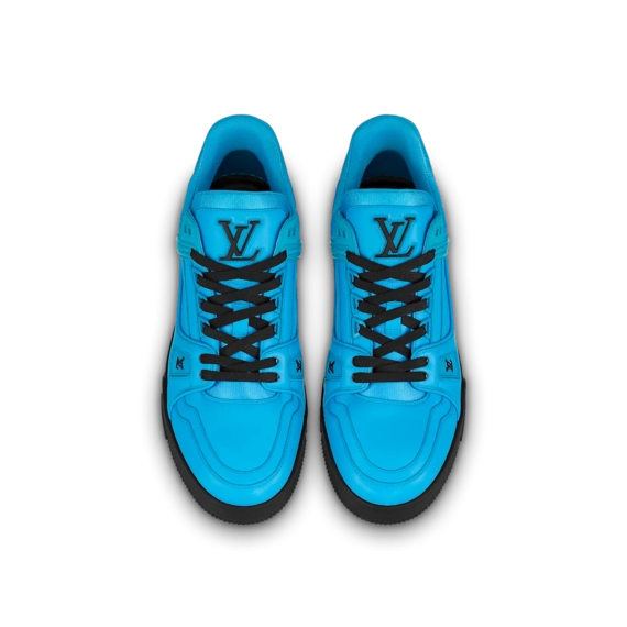 Buy men's Louis Vuitton Trainer Sneaker - Blue Calf Leather at Outlet Sale