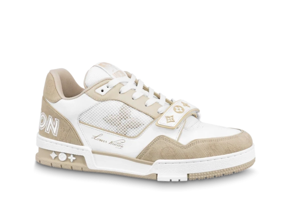 Original Louis Vuitton Trainer Sneaker for Men - Beige Monogram Denim.