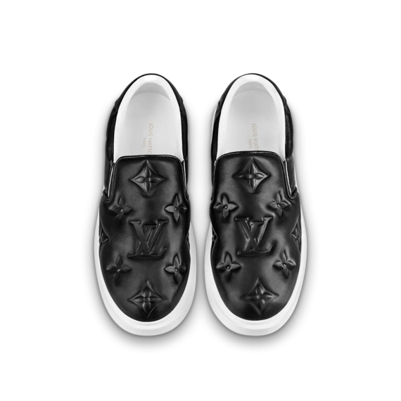 Men's Fashion Must-Have Louis Vuitton Beverly Hills Slip On - Black Monogram-Embossed Calf Leather - Don't Miss Out!