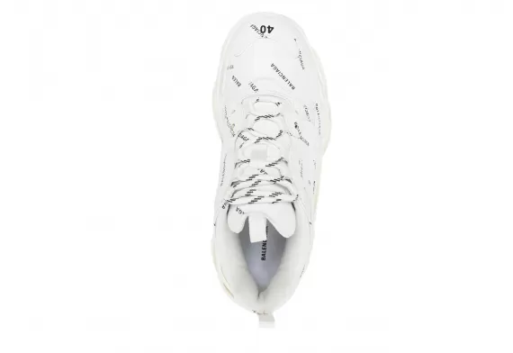 Save on the Trendy Balenciaga Triple S - White All Over Logo Print for Men Now!