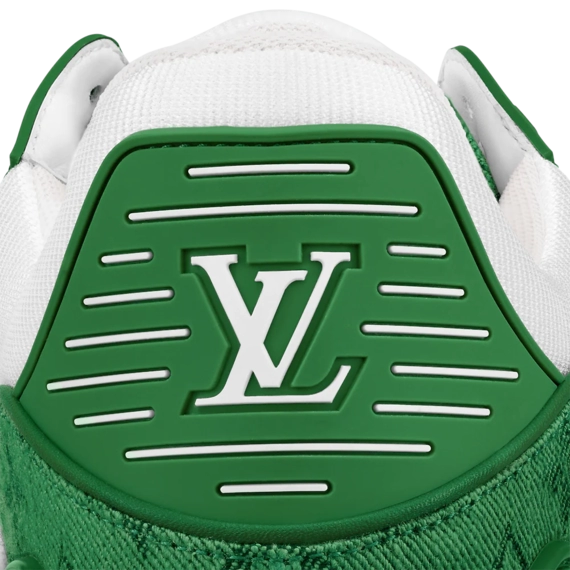 Louis Vuitton Trainer Sneaker - Green, Monogram denim and Monogram-embossed grained calf leather