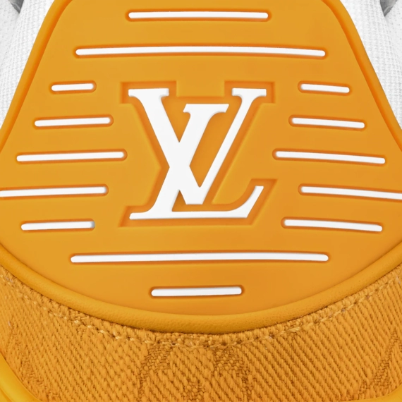 Men's Monogram-Embossed Grained Calf Leather Louis Vuitton Trainer Sneaker - Yellow