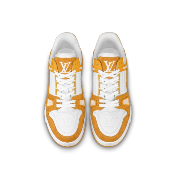 Louis Vuitton Trainer Sneaker - Yellow, Monogram denim and Monogram-embossed grained calf leather