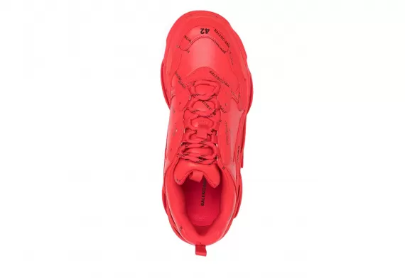 discounted: Score a deal on Balenciaga Triple S - Cherry-Red All-Over Logo Print Women's Shoes!