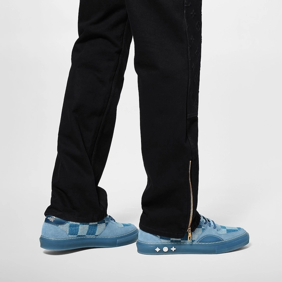 Brand New Louis Vuitton Ollie Sneaker for Men - Blue Damier Denim