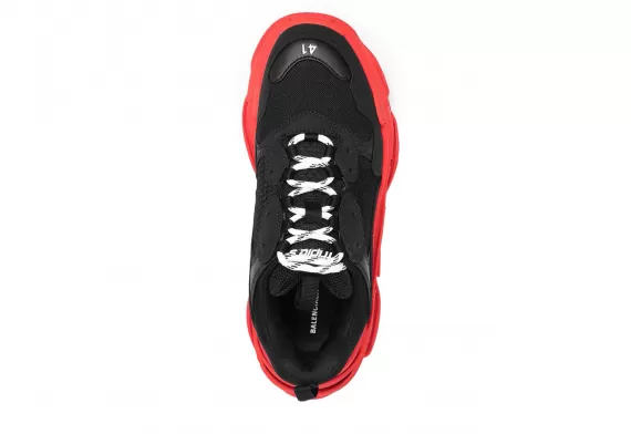 NEW! Women's Balenciaga Triple S Black/Red Shoes.