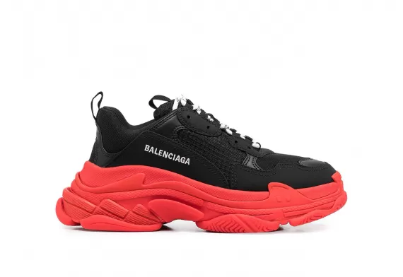 Women's Balenciaga Triple S Black/Red Sale Shoes