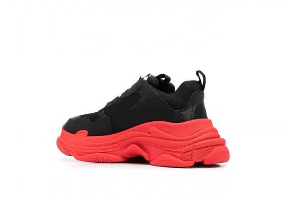 Get Original Balenciaga Triple S Women's Shoes in Black/Red