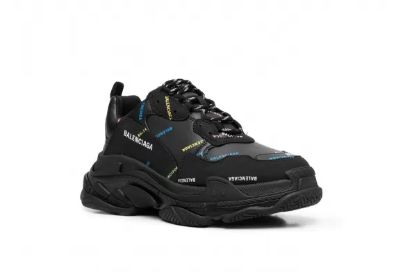 Stock Up Now: Balenciaga Triple S Women Shoes - Black / Multicolour