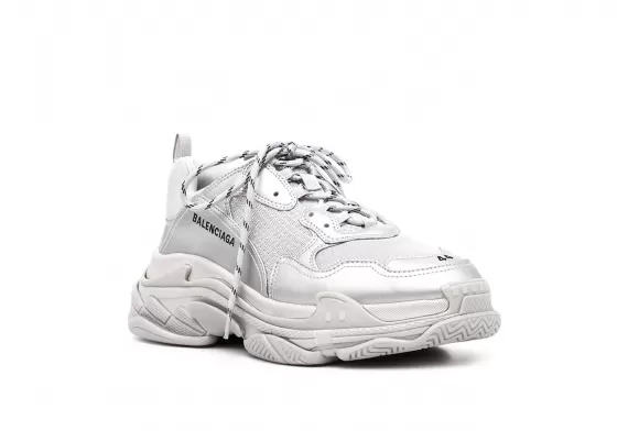 Brand New Balenciaga Triple S Shoes - Silver-Tone Only Here!