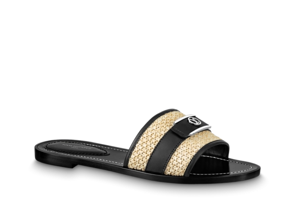 Sale! New Louis Vuitton Lock It Flat Mule Black for Women