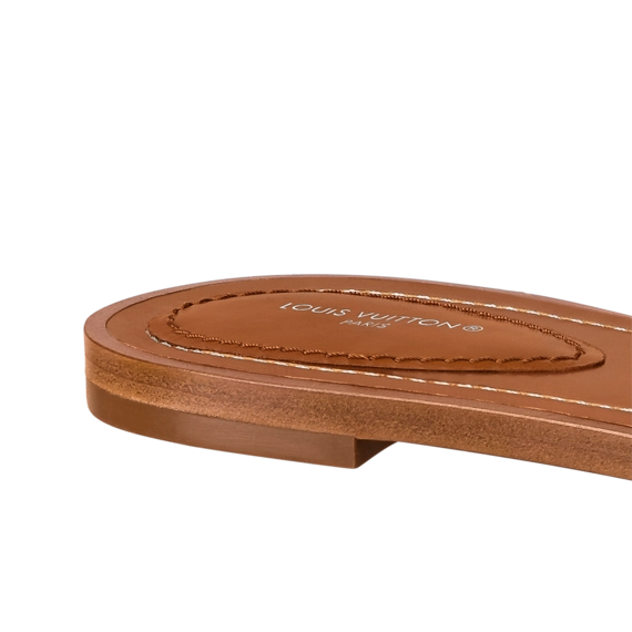 New Louis Vuitton Lock It Flat Mule Cognac Brown for Women