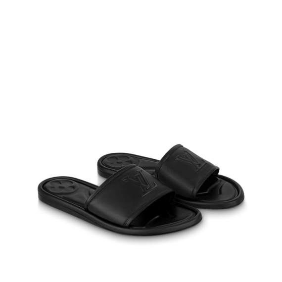 Women's Louis Vuitton Magnetic Flat Mule Black Now on Sale