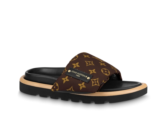 Buy Louis Vuitton's Pool Pillow Flat Comfort Mule Cacao Brown - Original and New for Women.