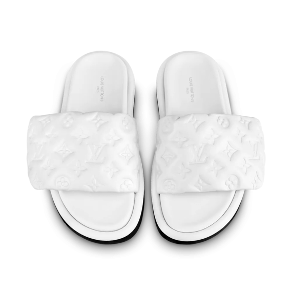 Buy the Louis Vuitton Pool Pillow Flat Comfort Mule White Now - Women's New and Original Piece!