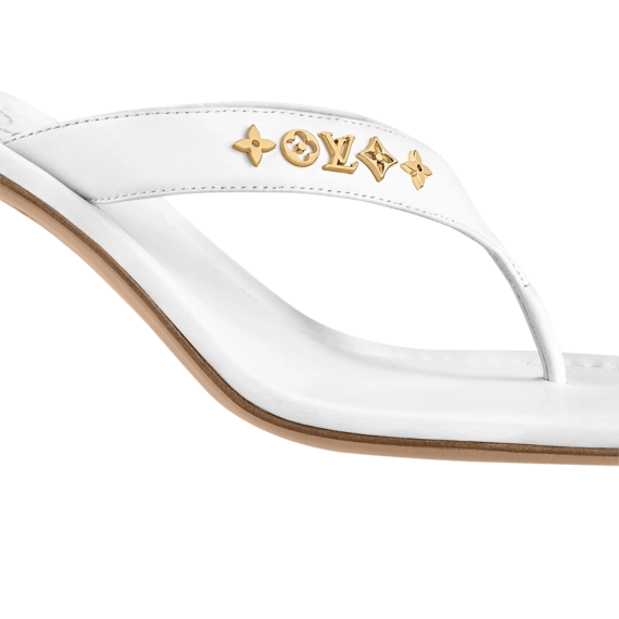 Stylish Louis Vuitton Signature Thong - White, For Women