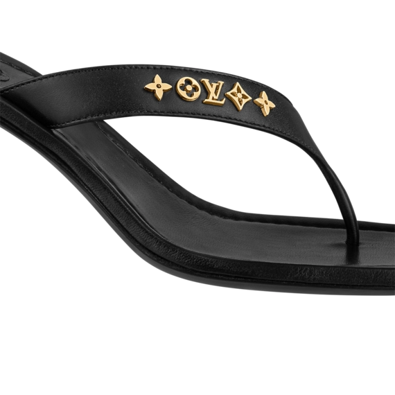 Shop Outlet: Louis Vuitton Signature Thong - Black For Women