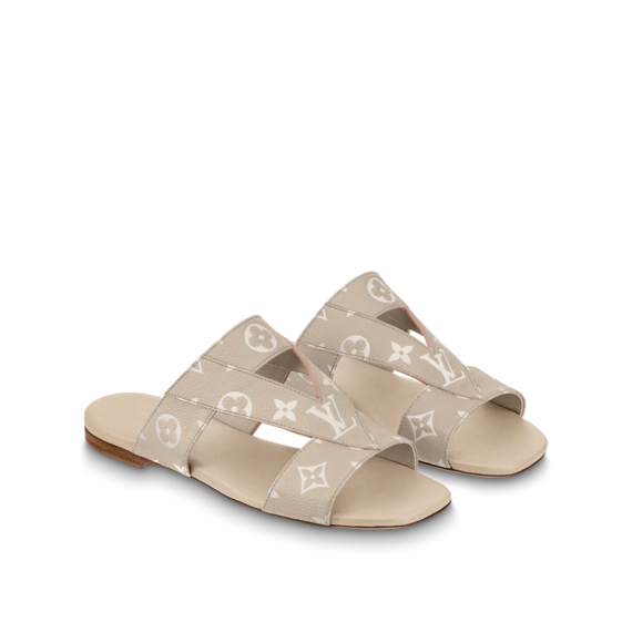 Louis Vuitton Croisiere Flat Mule Beige for Women - Find the perfect shoe for the modern woman.