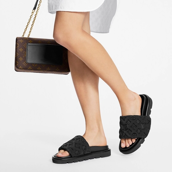 Get the Louis Vuitton Pool Pillow Comfort Mule Black for Women Now