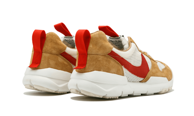 Men's stylish Tom Sachs x Nike Mars Yard 2.0 sneakers on sale - NATURAL/SPORT RED-MAPLE AA2261 100