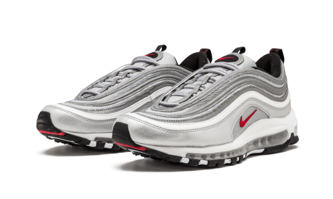 Nike Air Max 97 OG QS 2017 Silver Bullet METALLIC SILVER/VARSITY RED 884421 001