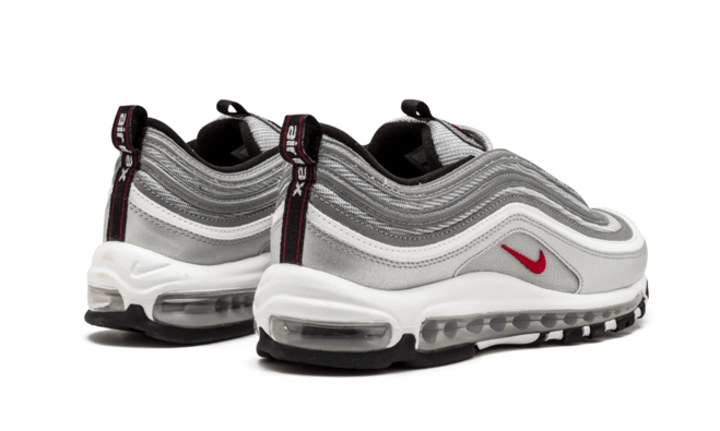 Women's Nike Air Max 97 OG QS 2017 Silver Bullet METALLIC SILVER/VARSITY RED 884421 001 Outlet Shopping