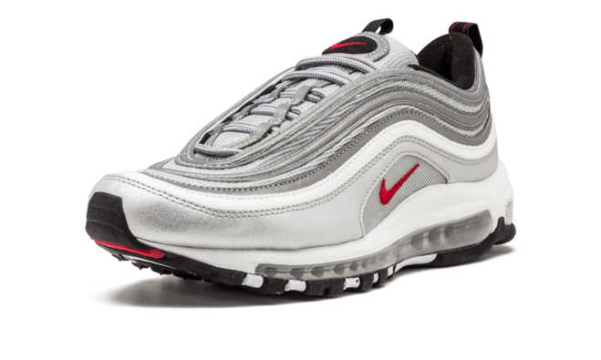 Buy Women's Nike Air Max 97 OG QS 2017 Silver Bullet METALLIC SILVER/VARSITY RED 884421 001 Outlet Prices