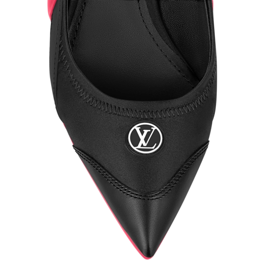 A Classic Look - Louis Vuitton Archlight Slingback Pump Black & Fuchsia Pink For Women